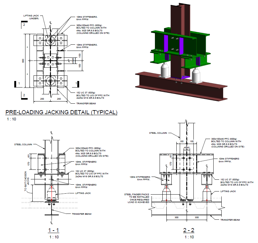 JACKING-UP OF EXG STRUCTURAL MEMBERS
                     